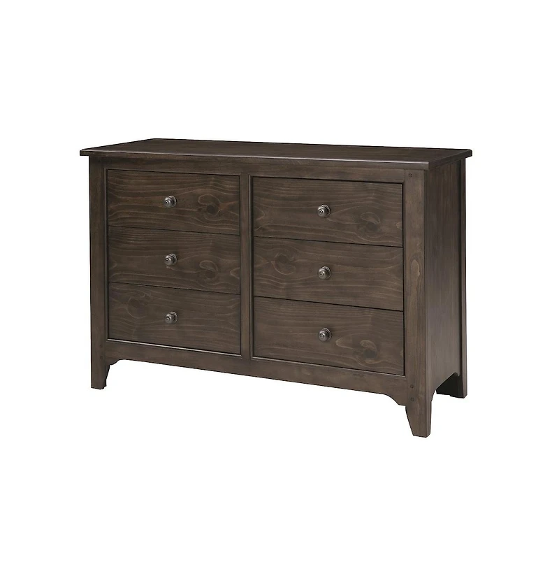 Westwood Design Taylor 6-Drawer Farmhouse Wood Dresser in River Rock Brown