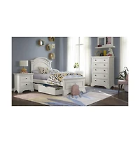 Westwood Design Olivia Traditional Wood Complete Twin Bed in Brushed White