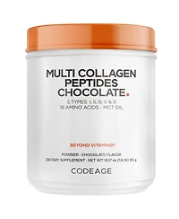 Codeage Multi Collagen Chocolate Protein Powder - Hydrolyzed Bovine Collagen Peptides, 5 Collagen Types & Mct Oil