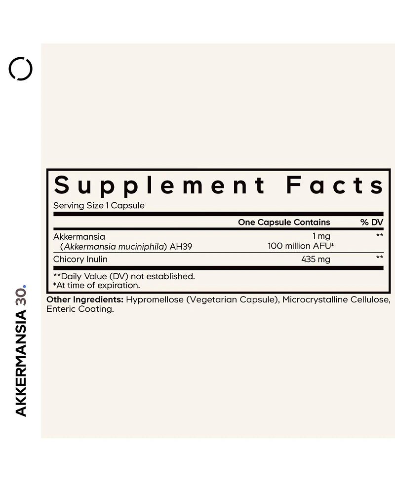 Codeage Akkermansia Synbiotic Supplement - 100 Million Afu Akkermansia Probiotic & Chicory Inulin Prebiotic - Chicory Root - 1 Capsule Per Serving