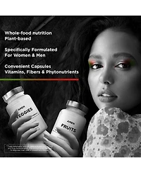 Amen Fruits + Veggies Vitamins Bundle Multivitamin Capsules Super Greens Red Fruits Superfood Supplement - 180ct