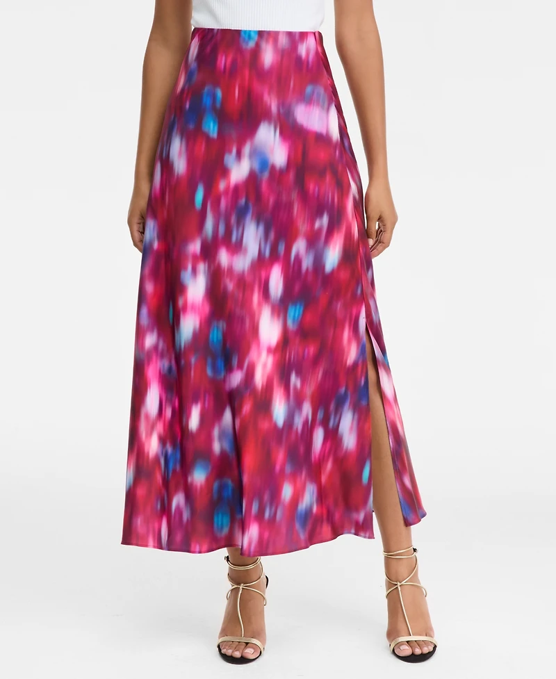 I.n.c. International Concepts Women's Printed Satin Midi Skirt, Macy's Exclusive