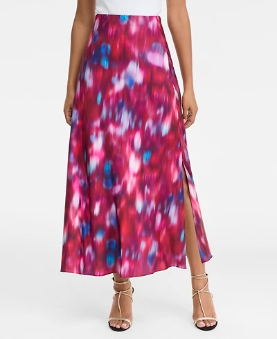 I.n.c. International Concepts Women's Printed Satin Midi Skirt, Macy's Exclusive