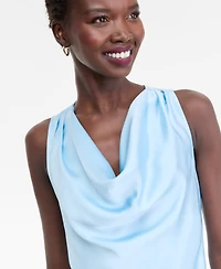 I.n.c. International Concepts Women's Cowl-Neck Fringe-Hem Midi Dress, Created for Macy's