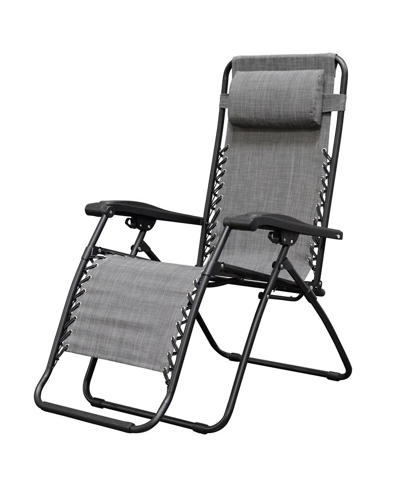 Caravan Canopy Infinity Zero Gravity Steel Frame Patio Deck Chair, Grey (Pair)