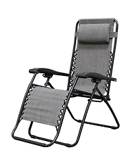 Caravan Canopy Infinity Zero Gravity Steel Frame Patio Deck Chair, Grey (Pair)