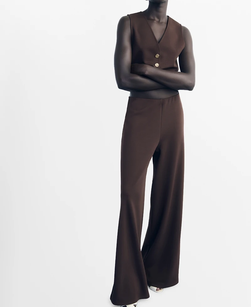 Mango Women's Elastic Waist Straight-Fit Pants