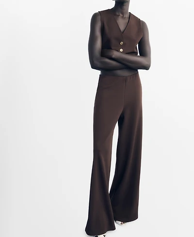 Mango Women's Elastic Waist Straight-Fit Pants