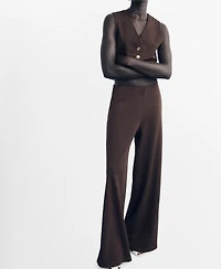 Mango Women's Elastic Waist Straight-Fit Pants