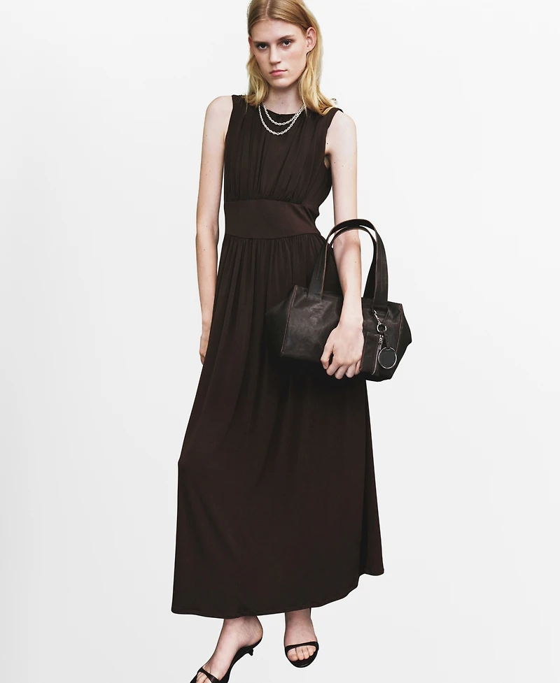Mango Women's Ruched Long Dress