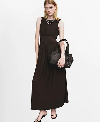 Mango Women's Ruched Long Dress