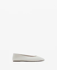 Mango Women's Leather Ballet Flats