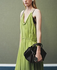 Mango Women's Oversized Pleated Dress