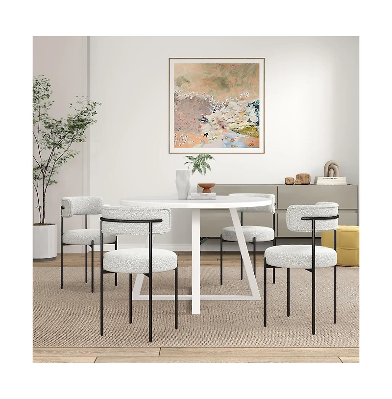 Roundhill Furniture Durban 5-Pc Round Dining Set
