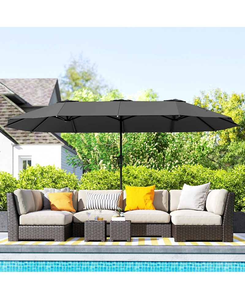 Outsunny 13 ft. Extra Large Patio Umbrella, UPF30+ Double Umbrella,