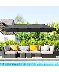 Outsunny 13 ft. Extra Large Patio Umbrella, UPF30+ Double Umbrella,