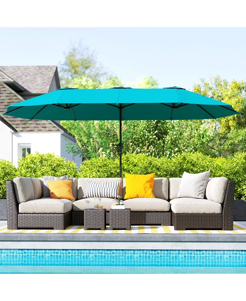 Outsunny 13 ft. Extra Large Patio Umbrella, UPF30+ Double