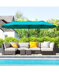 Outsunny 13 ft. Extra Large Patio Umbrella, UPF30+ Double