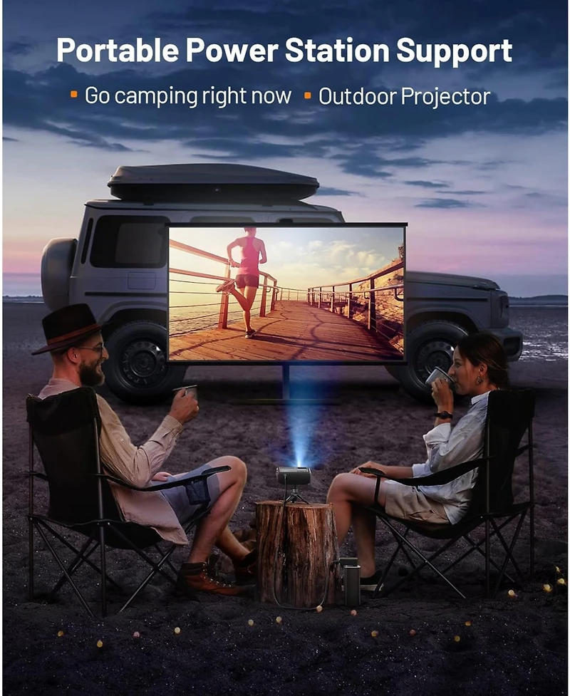 Elephas WiFi Projector for iPhone, Mini Projector with Tripod & Carry Bag, Compatible with iOS/Android/Windows/Tv Stick/Hdmi/Usb
