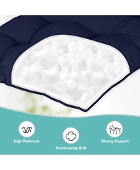 Aoodor Tufted Rocking Chair Cushion, High Back Cushion with Waterproof and Fade-Resistant, Set of 2