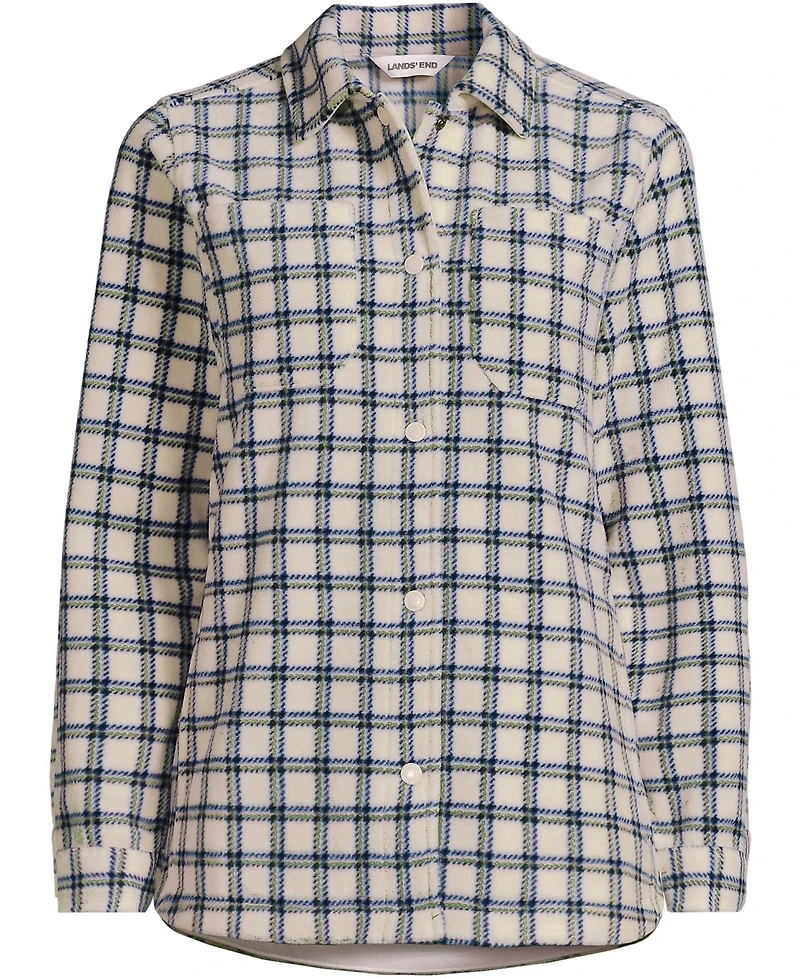 Lands' End Women's Print Anyweather Fleece Shirt Jacket