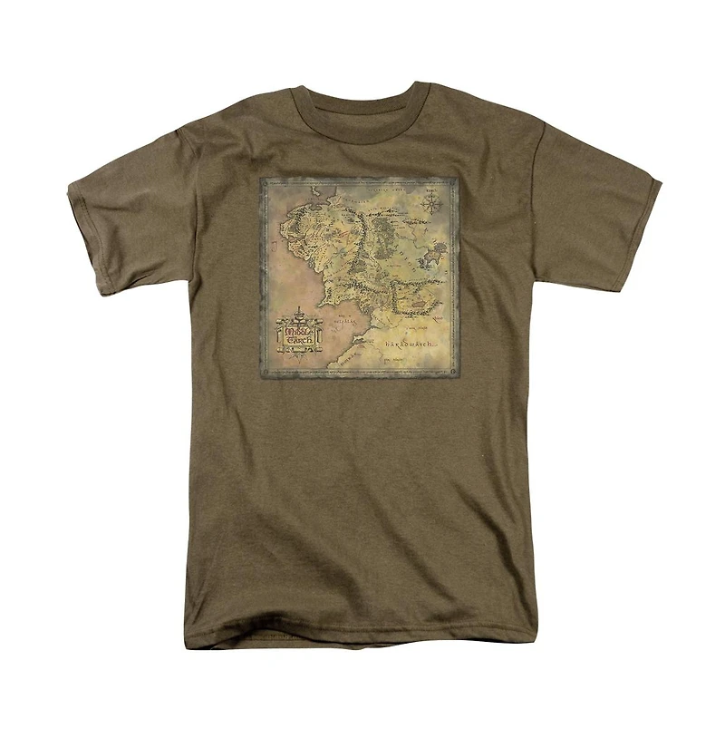 Logovision Men's The Lord of Rings Middle Earth Map T Shirt
