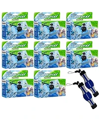 Fujifilm 8-pack QuickSnap 800 Waterproof 35mm One-Time-Use Disposable Camera, 27 Exposures with Panasonic Floating Camera Strap