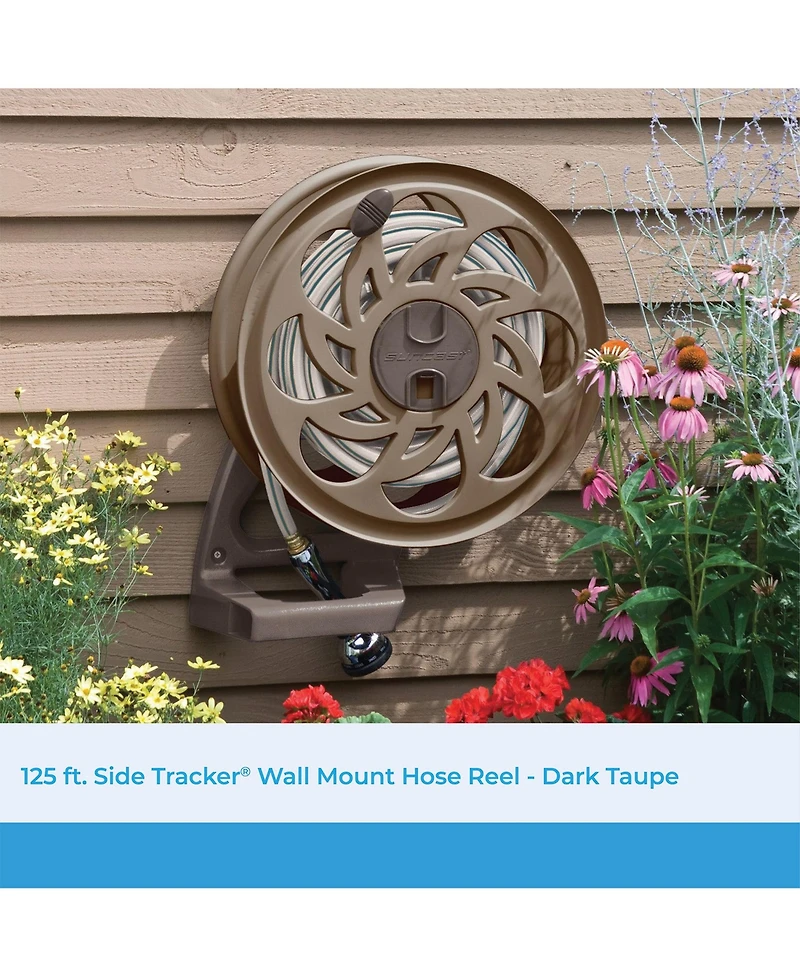 Suncast CPLSTA125B 125' Wall-Mounted Side Tracker Garden Hose Reel for 5/8" Hose