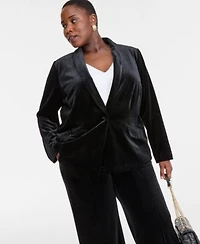 I.N.C. International Concepts Plus Size Velvet Blazer Wide Leg Pants Macys Exclusive