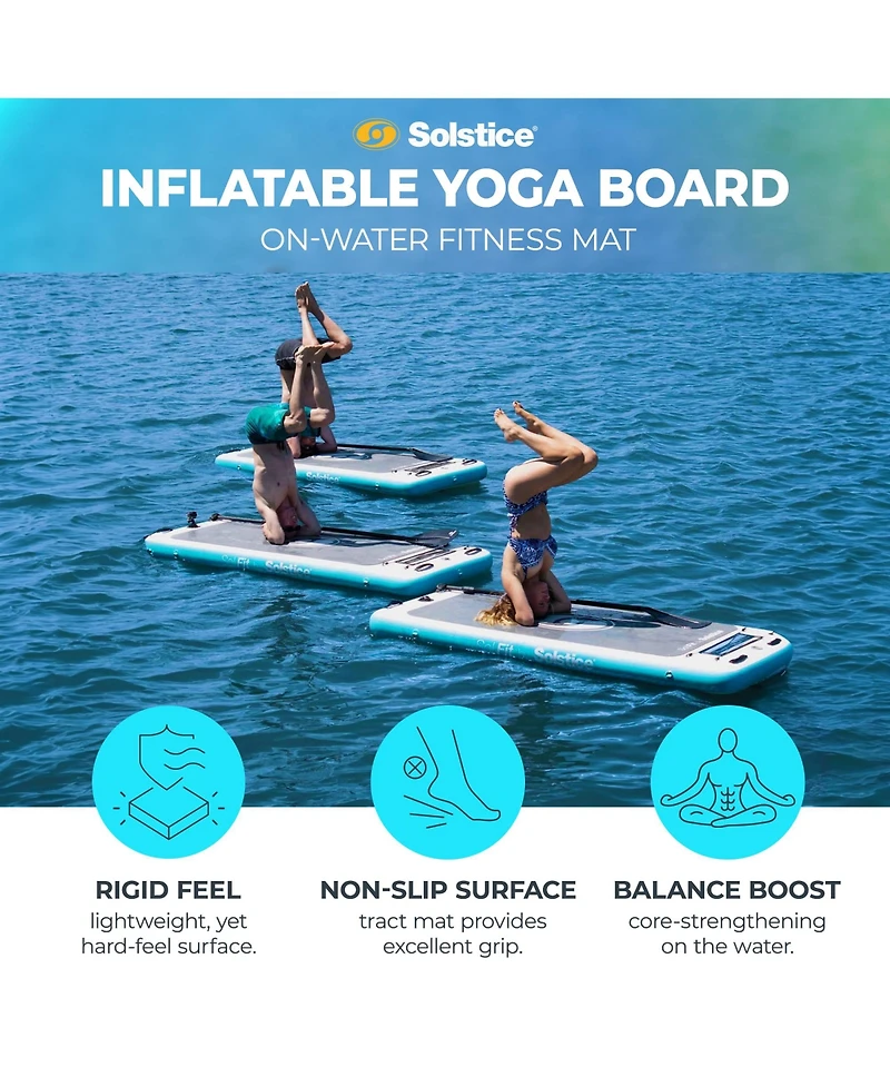 Solstice SolFit 94 Inch Stand Up Paddle Board Aquatic Yoga Mat with Camera Mount