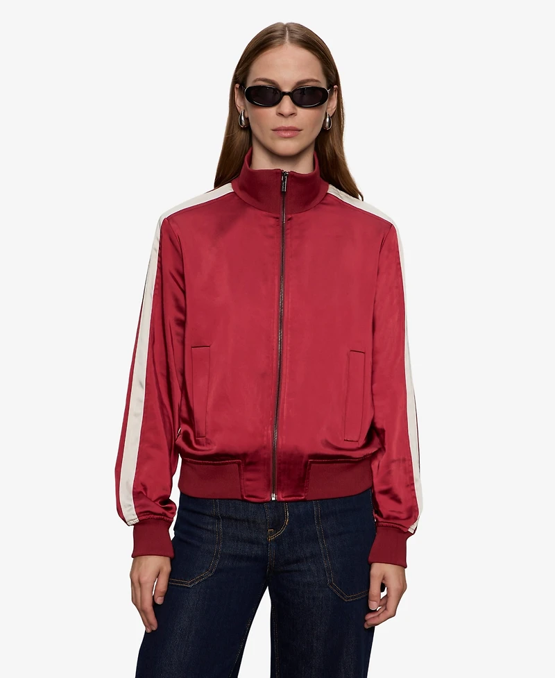 Sanctuary Women's Long Sleeve Satin Track Jacket