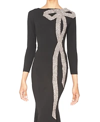 White Tie by Shani Women's Bow Trim Detail Gown