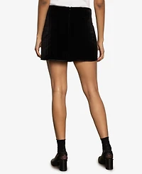 Sanctuary Women's Quilted Velvet Stretch Mini Skirt