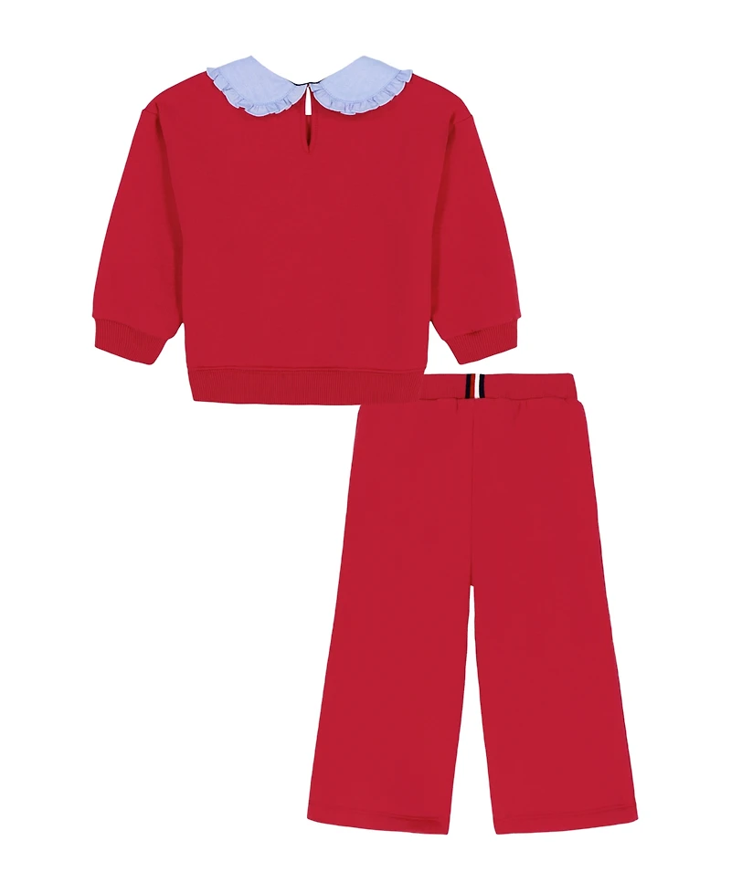 Tommy Hilfiger Baby Girls 2-Piece Fleece Top and Pants Set