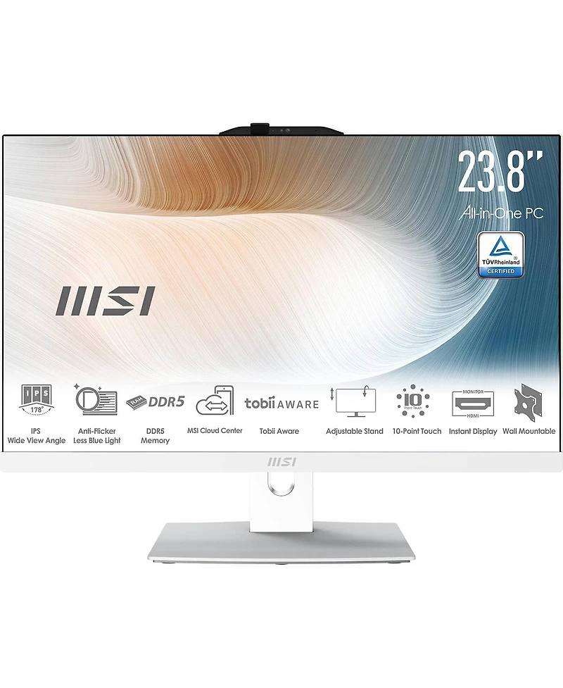 Msi Modern AM242TP 1M-1097US 23.8" Full Hd All-In-One Touchscreen Desktop Computer, Intel Core 5-120U 1.4GHz, 16GB Ram, 1TB Ssd, Windows 11 Home,