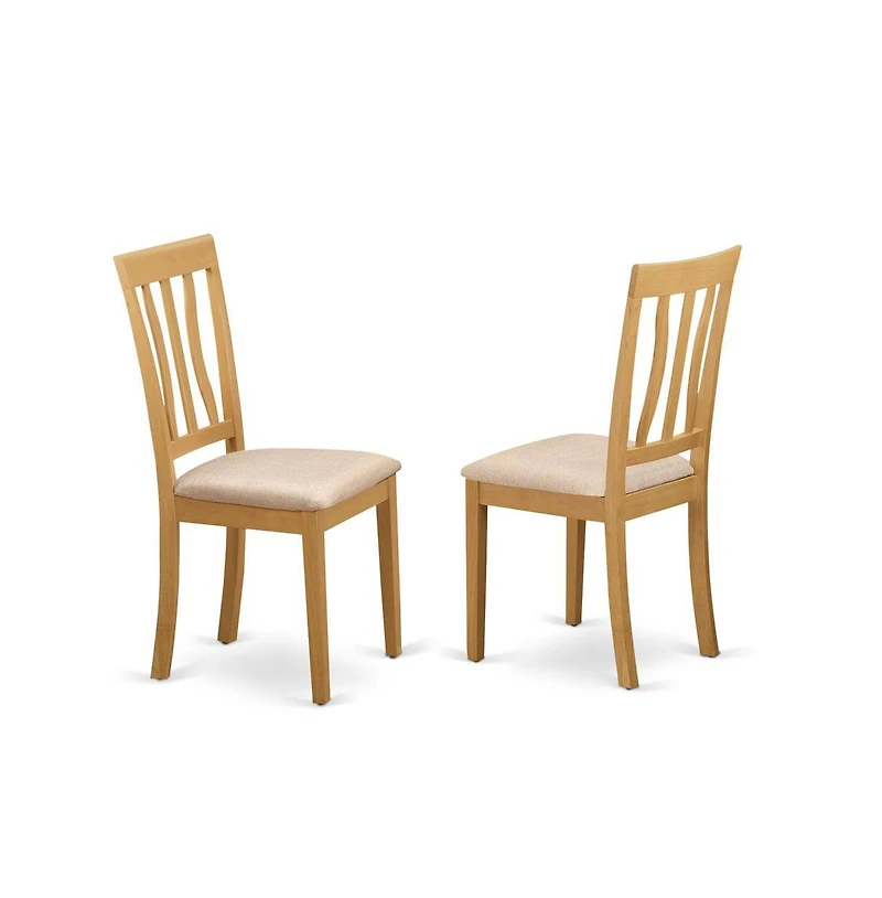 East West Furniture 3-Pc Modern Kitchen Table Set - 2 Kitchen Dining Chairs and 1 Kitchen Table (Oak Finish)