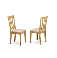 East West Furniture 3-Pc Modern Kitchen Table Set - 2 Kitchen Dining Chairs and 1 Kitchen Table (Oak Finish)