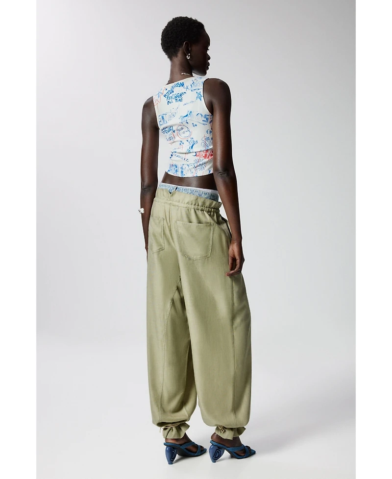 Desigual Women's Hybrid long pants with checks