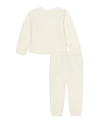 Calvin Klein Baby Girls 2-Piece Quilted Crewneck Top and Joggers set