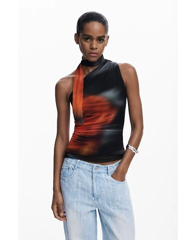 Desigual Women's Knot neckline T-shirt