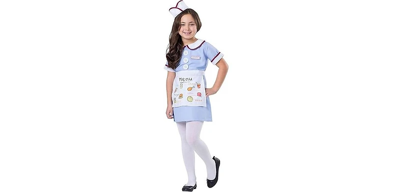 Dress Up America Kids Diner Waitress Costume Set