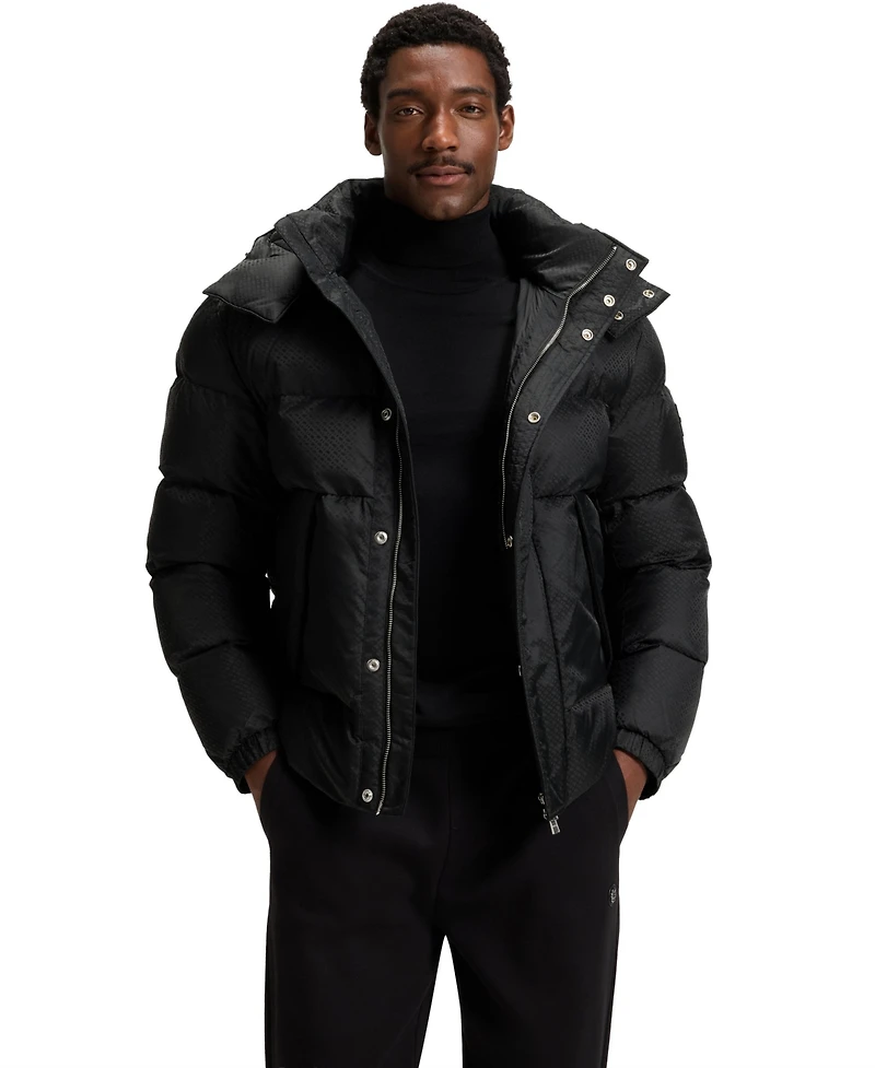 Boss by Hugo Men's Water-Repellent Jacquard Jacket