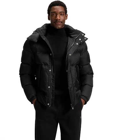 Boss by Hugo Men's Water-Repellent Jacquard Jacket