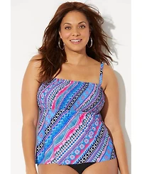 Swimsuits for All Women's Smocked Bandeau Tankini Top
