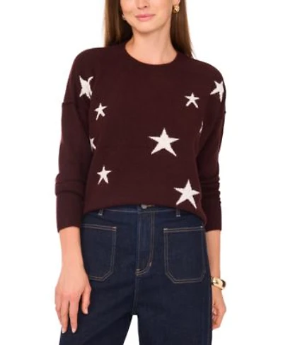 Vince Camuto Womens Cozy Crewneck Star Print Dropped Shoulder Sweater Xxs 3x