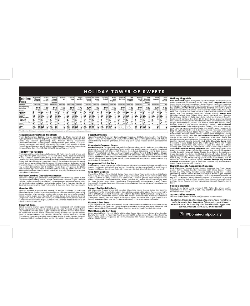 Bonnie & Pop Christmas Sweets Gift Tower, 3 Boxes