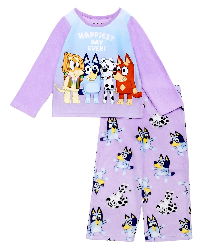 Ame Girls 2T-4T 2-Piece Bluey Top and Open Leg Pants Pajama Set