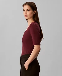 Calvin Klein Women's Scoop Neck Ribbed T-Shirt