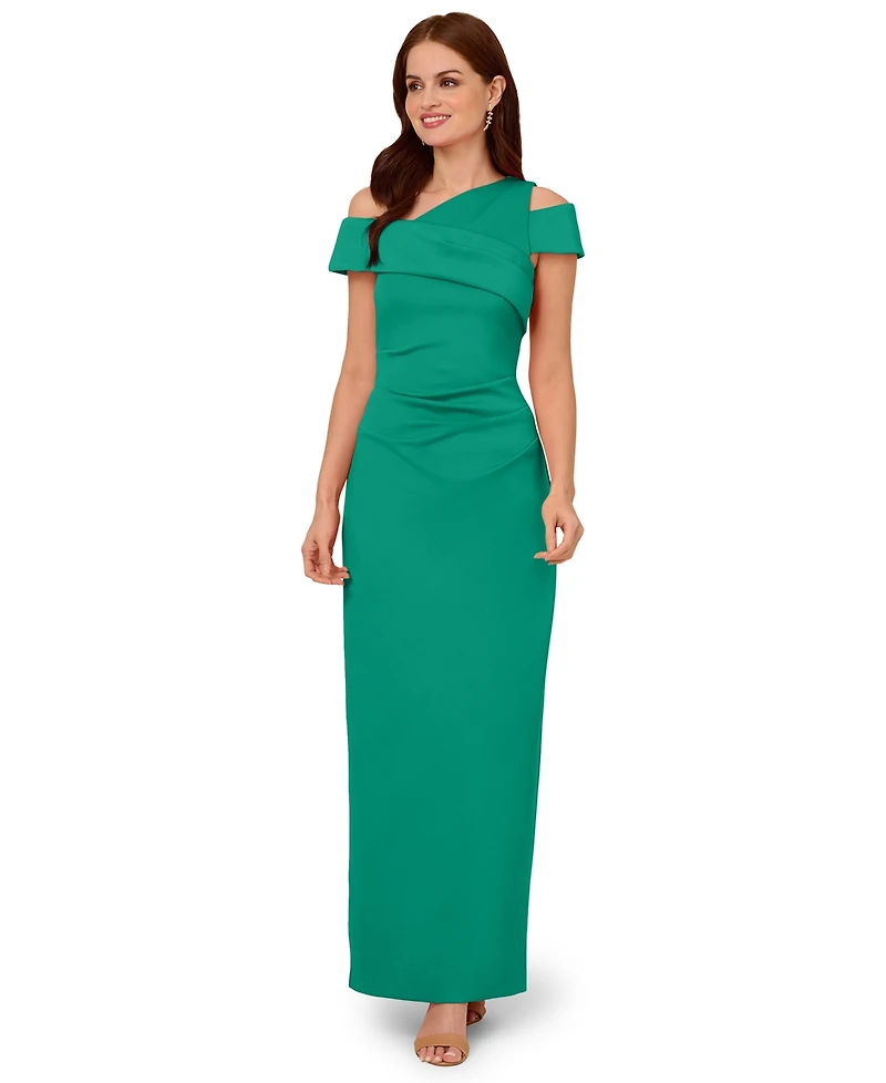 Adrianna Papell Women's Asymmetrical Ruched Gown