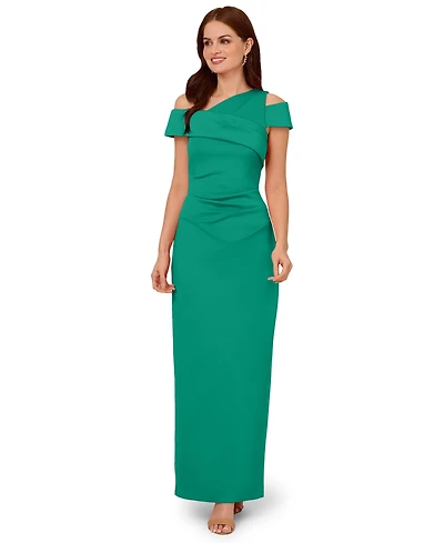 Adrianna Papell Women's Asymmetrical Ruched Gown